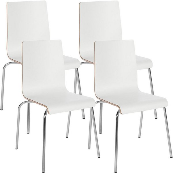 CLP Besucherstuhl Gahanna (4er Set), stapelbar, Sitze aus HPL-Laminatfurnier