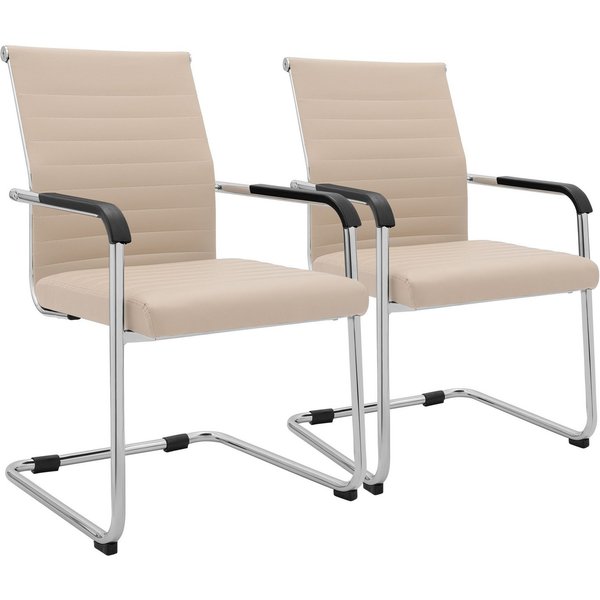 CLP Besucherstuhl Hakon (2er Set), gepolstert in Lederoptik, mit Armlehnen