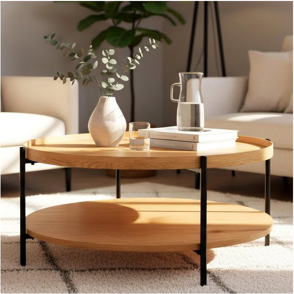 CLP Couchtisch Corbitan (1er), Holztisch, pulverbeschichtetes Metall