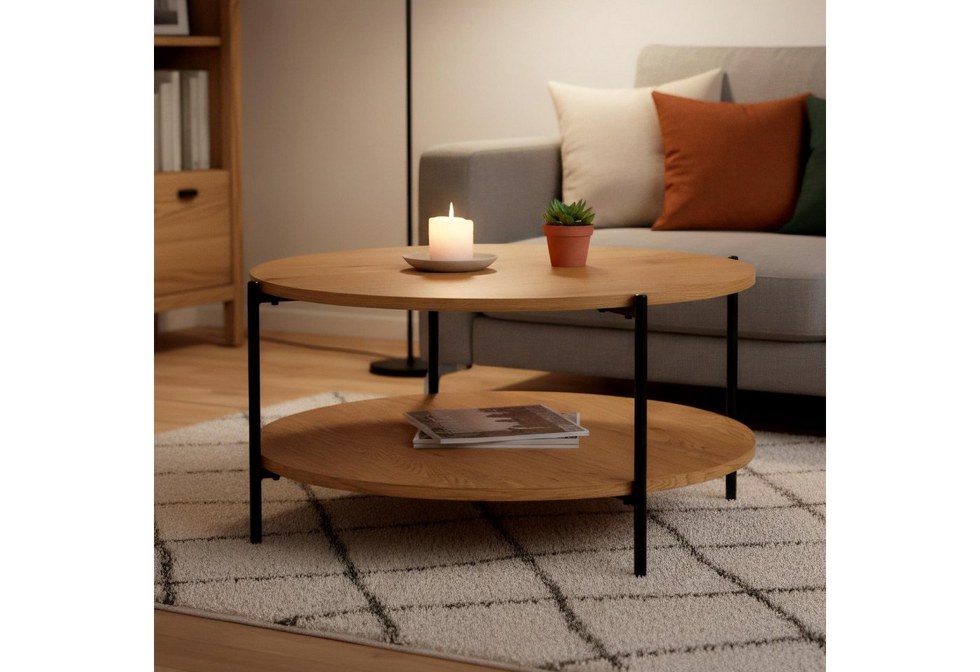 CLP Couchtisch Edduma (1er), Holztisch, pulverbeschichtetes Metall – Bild 3 von 5