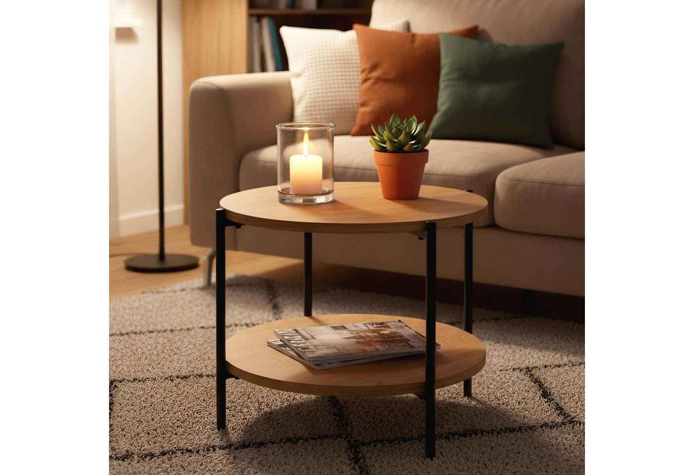 CLP Couchtisch Edduma (1er), Holztisch, pulverbeschichtetes Metall – Bild 3 von 5