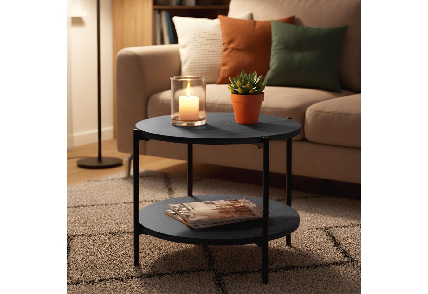 CLP Couchtisch Edduma (1er), Holztisch, pulverbeschichtetes Metall – Bild 3 von 5