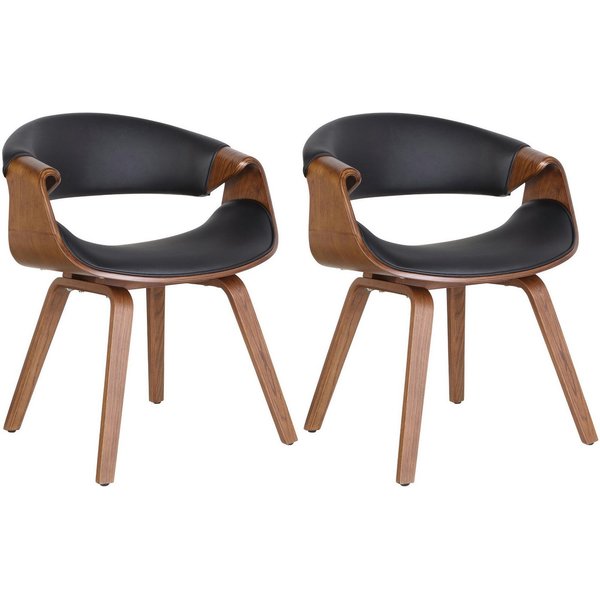 CLP Esszimmerstuhl Foley (2er Set), Stoff- oder Kunstlederbezug mit Holzgestell