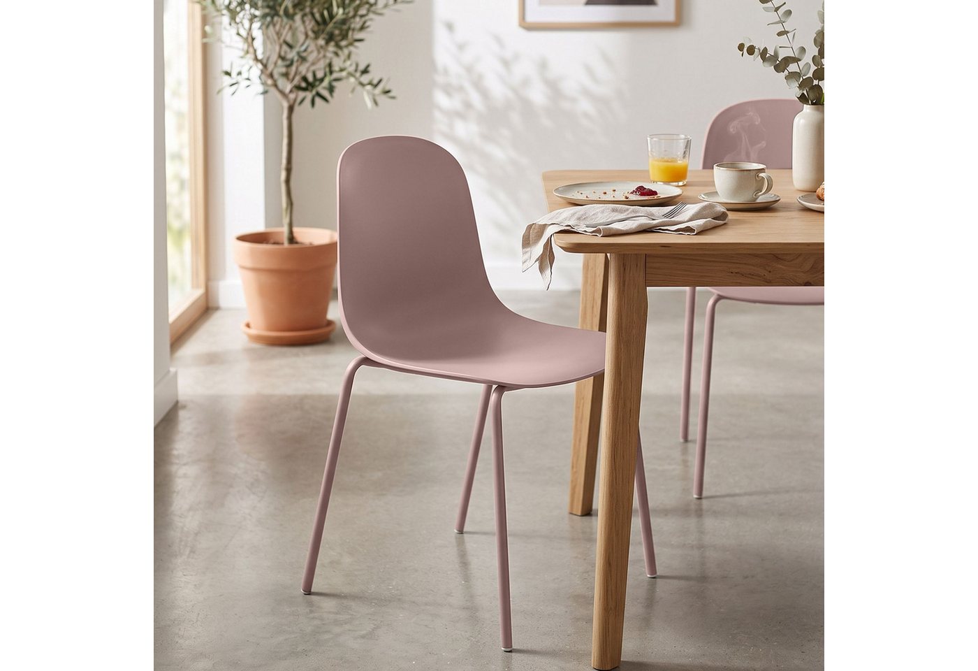 CLP Esszimmerstuhl Hardin (2er Set), stapelbar, mit Bodenschonern, bis 120 kg – Bild 3 von 5