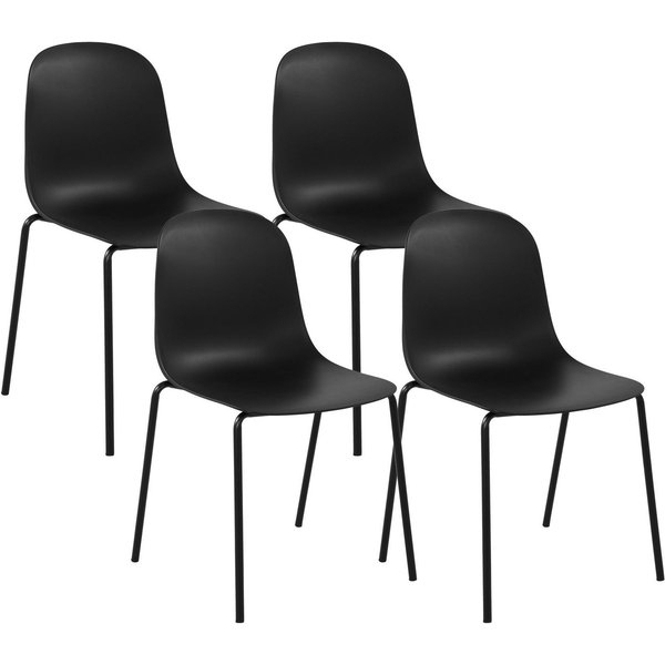 CLP Esszimmerstuhl Hardin (4er Set), stapelbar, mit Bodenschonern, bis 120 kg