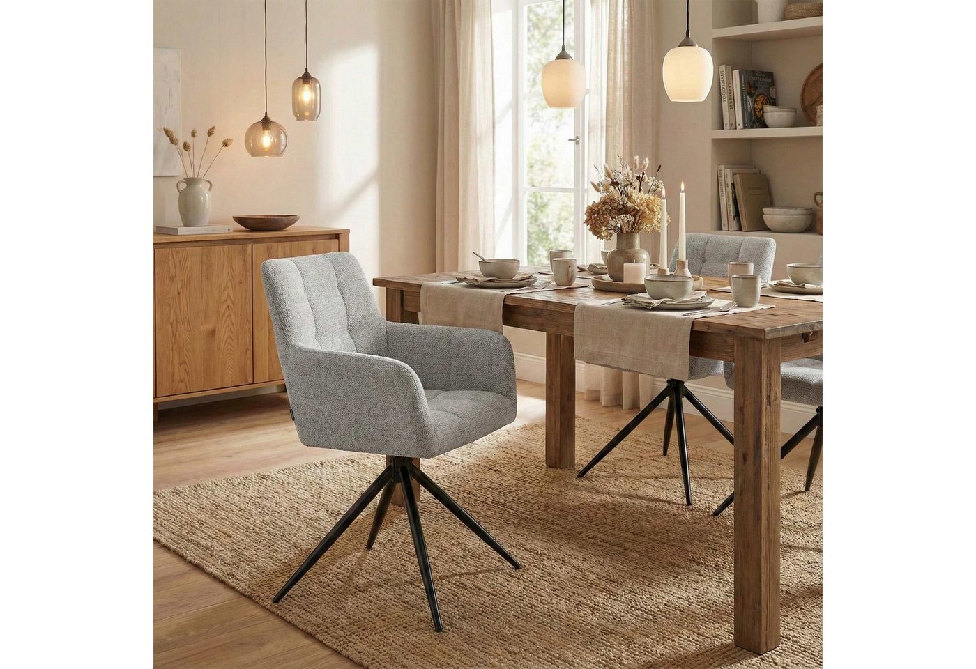 CLP Esszimmerstuhl Jonah (2er Set), drehbar mit Armlehnen, bis 150 kg belastbar – Bild 3 von 5