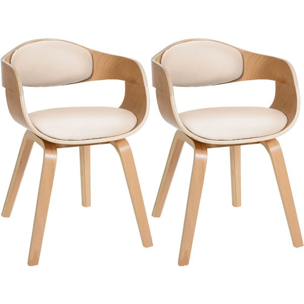 CLP Esszimmerstuhl Kingston Kunstleder (2er Set), Holzgestell