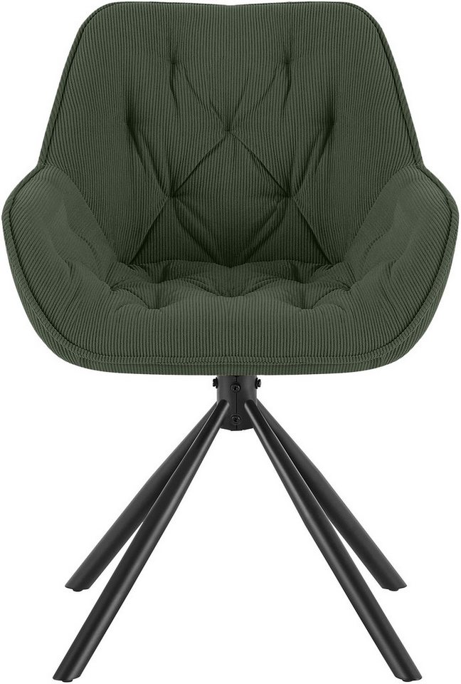 CLP Esszimmerstuhl Rimio (1er), Cord, 180° drehbar mit Rückholfunktion – Bild 4 von 5