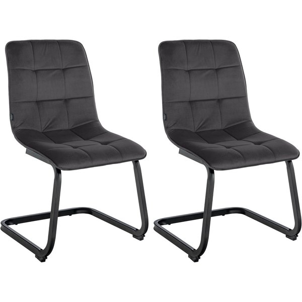 CLP Esszimmerstuhl Vermont (2er Set), Freischwinger mit Samtbezug