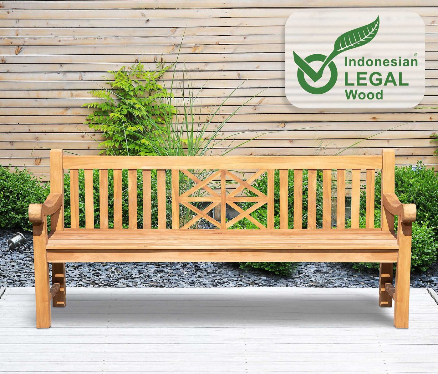 CLP Gartenbank Florida (1er), Holzbank für den Garten, aus Teak-Holz – Bild 3 von 5