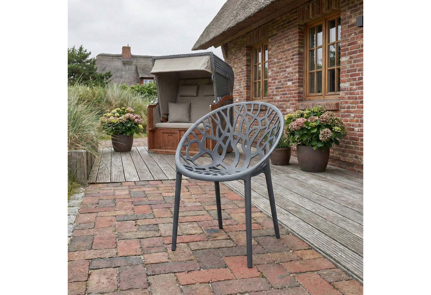 CLP Gartenstuhl Hope (2er Set), stapelbar, wetterfest und UV-beständig – Bild 3 von 5