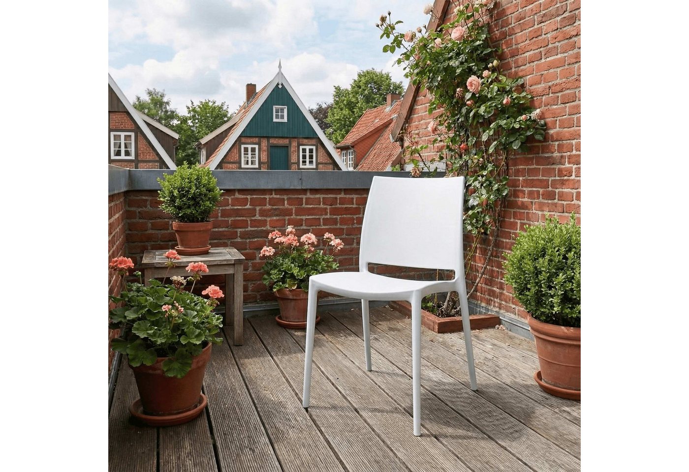 CLP Gartenstuhl Meton (2er Set), stapelbar, wetterfest und UV-beständig – Bild 3 von 5