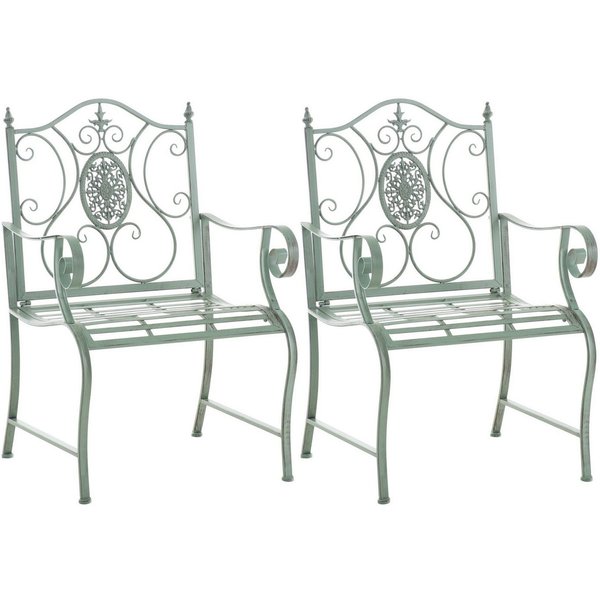 CLP Gartenstuhl Punjab (2er Set), lackiertes Eisen, im Jugendstil
