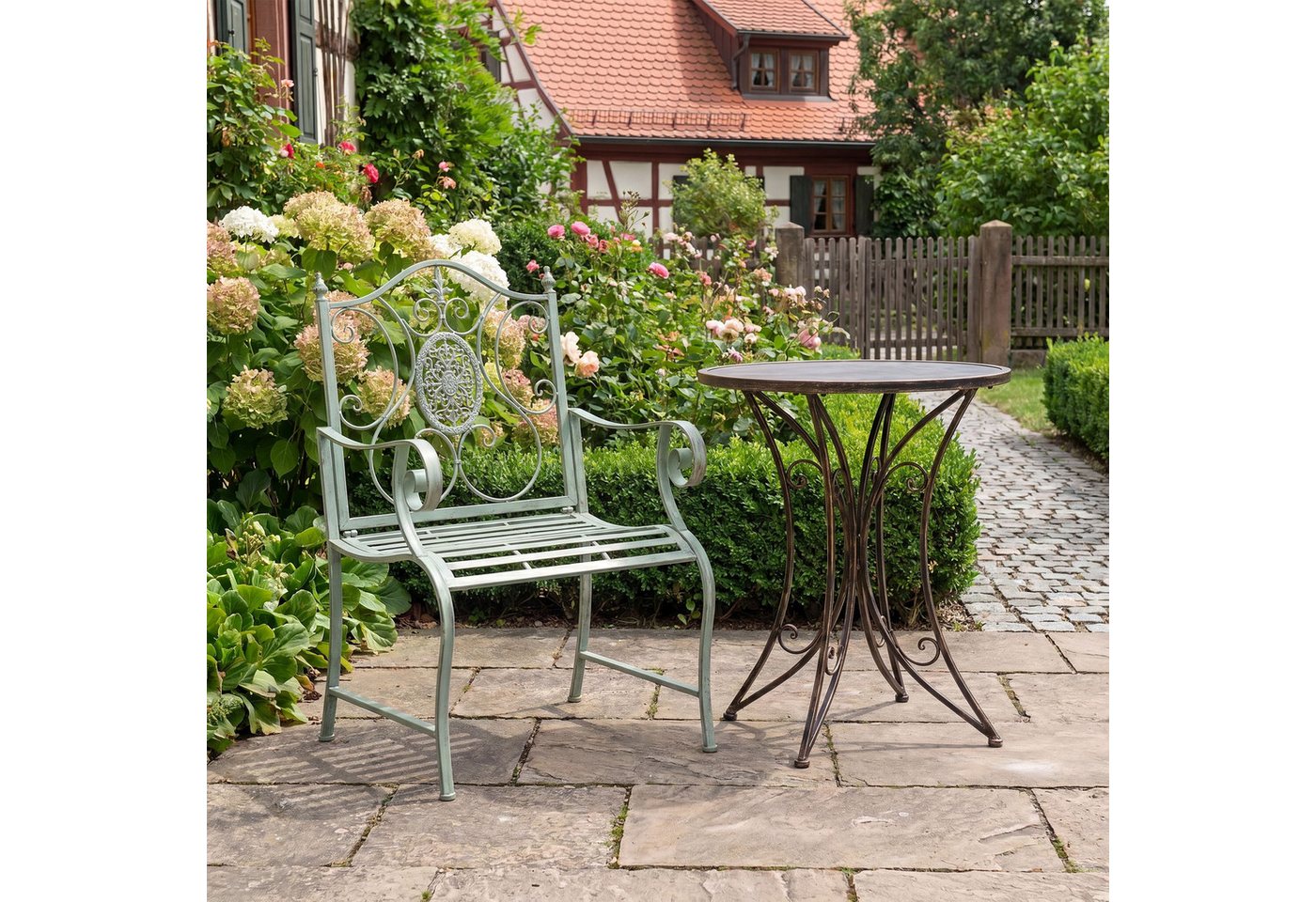 CLP Gartenstuhl Punjab (2er Set), lackiertes Eisen, im Jugendstil – Bild 3 von 5