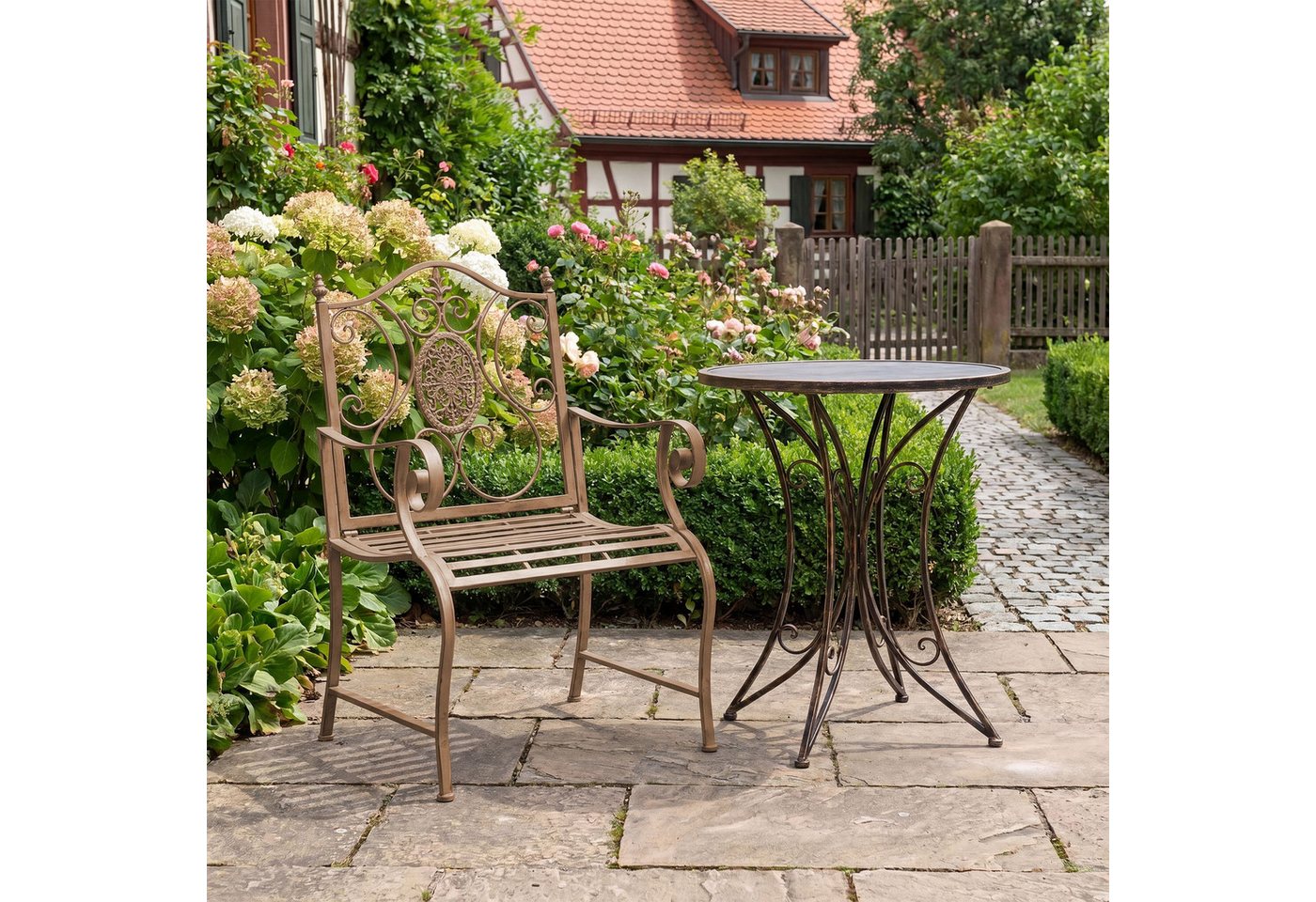 CLP Gartenstuhl Punjab (2er Set), lackiertes Eisen, im Jugendstil – Bild 3 von 5