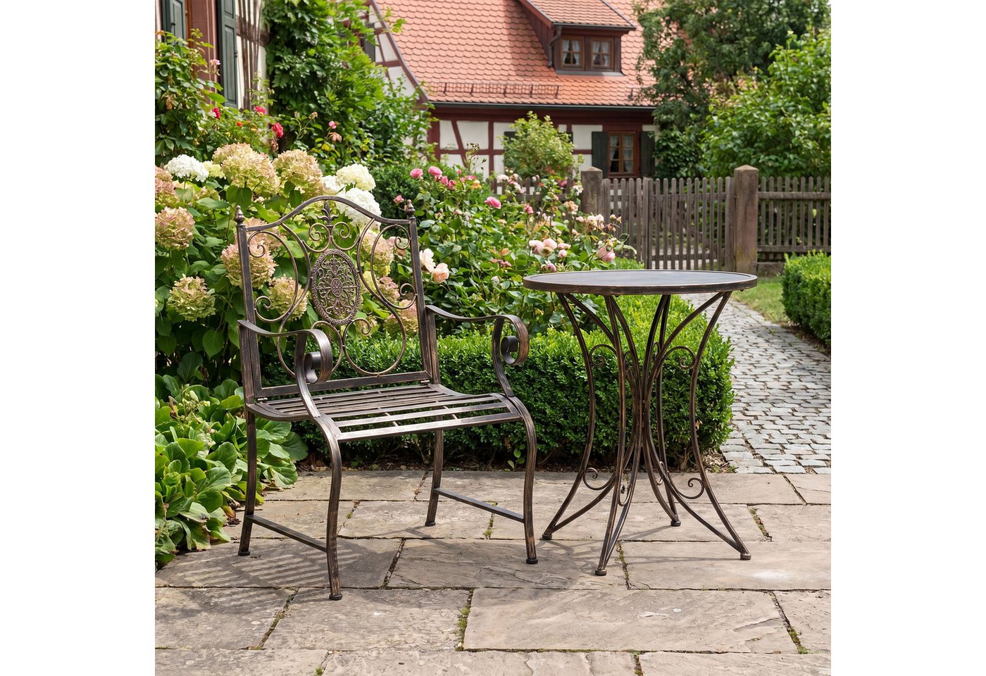 CLP Gartenstuhl Punjab (2er Set), lackiertes Eisen, im Jugendstil – Bild 3 von 5