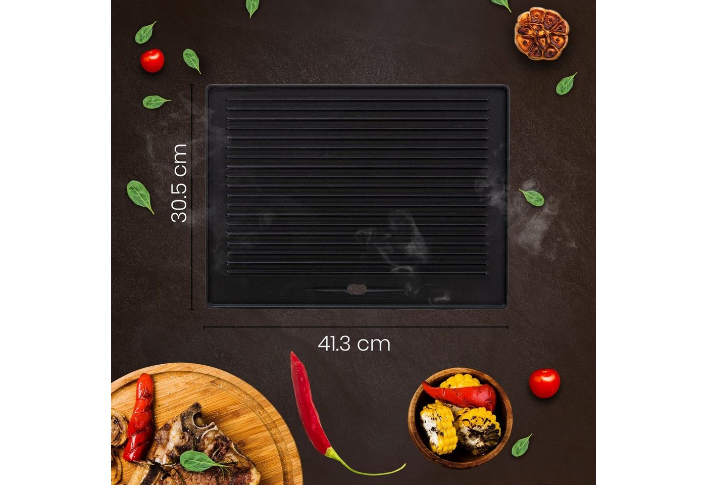 CLP Grillplatte Grillplatte Barbesto (1er), aus Gusseisen, beidseitig nutzbar – Bild 2 von 5