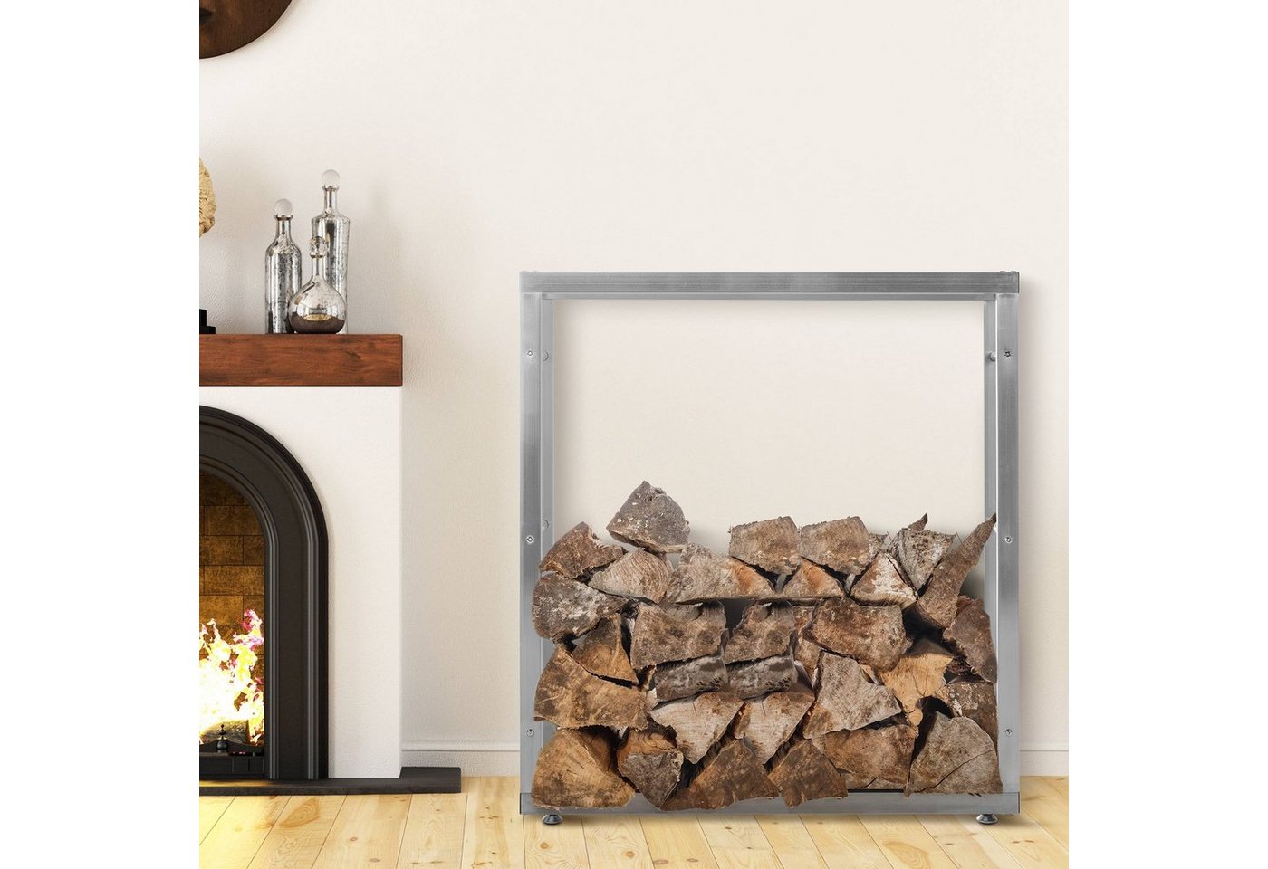 CLP Kaminholzregal Keri V2, BxTxH:100x25x100 cm, (1er), aus Edelstahl – Bild 4 von 5