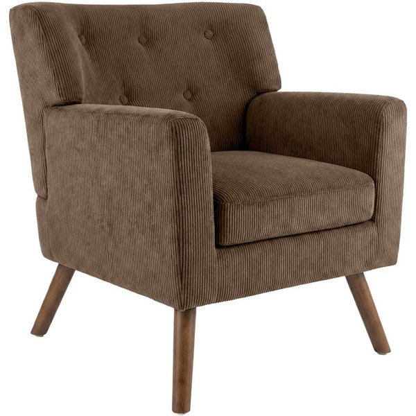CLP Loungesessel Kioni (1er), Cordbezug, Kautschukholz, bis 150 kg belastbar