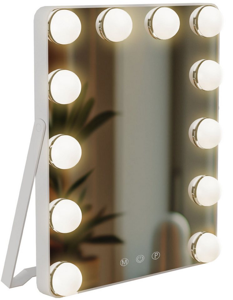 CLP Schminkspiegel Balian (1er), LED 3 Lichtfarben, USB-C inkl. Kabel, Hollywoodspiegel – Bild 5 von 5