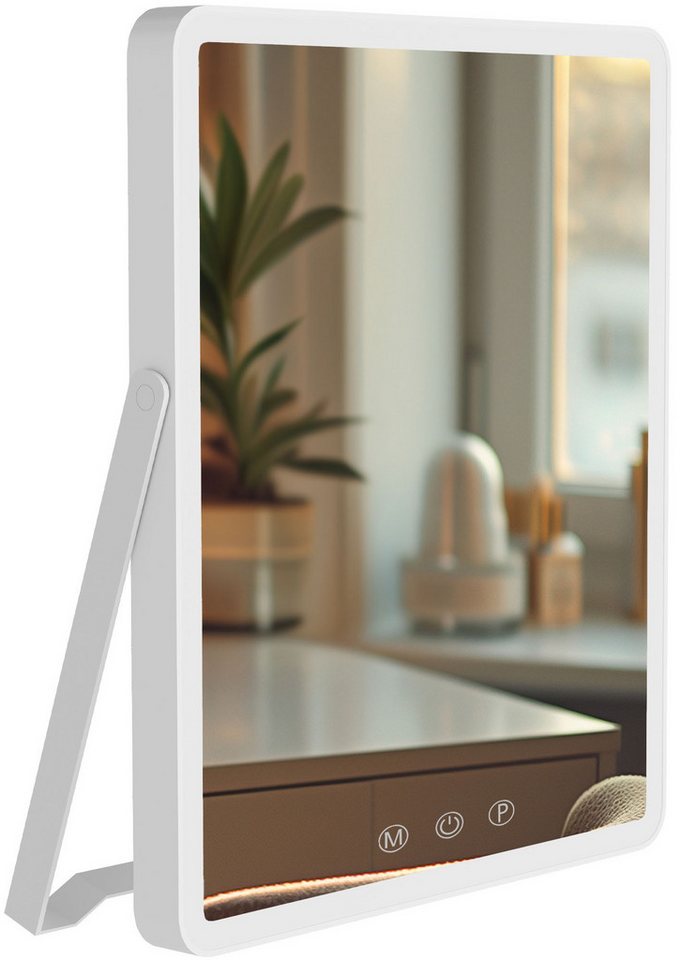 CLP Schminkspiegel Caistor (1er), LED, 3 Lichtfarben, transportabel, USB-C-Kabel – Bild 5 von 5