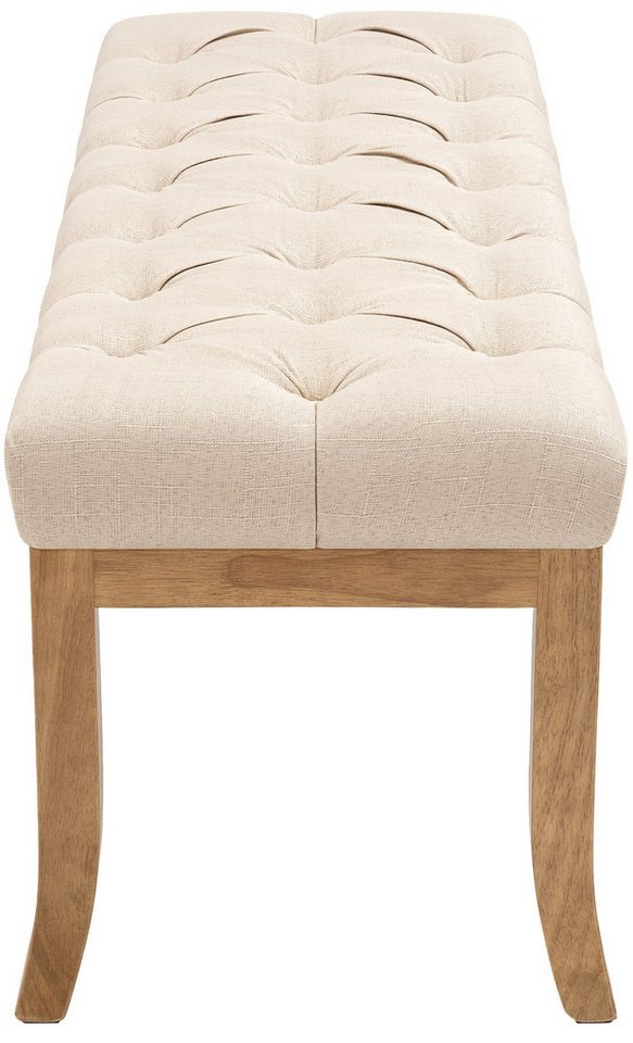 CLP Sitzbank Ramses Stoff antik-hell (1er), Stoff, helles Holzgestell, bodenschonend – Bild 5 von 5