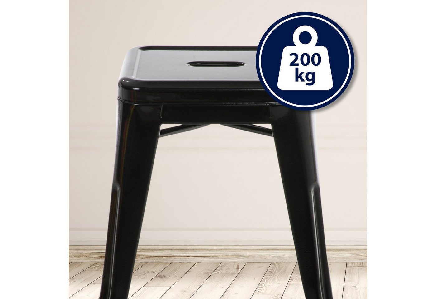 CLP Sitzhocker Armin (1er), stapelbar, Hocker aus Metall, bis 200 kg belastbar – Bild 5 von 5