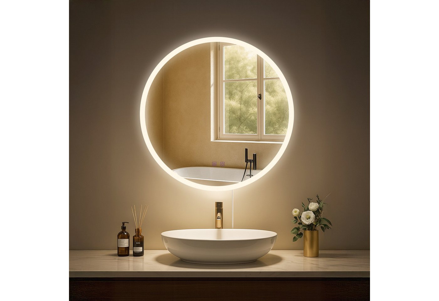 CLP Wandspiegel Laconia (1er), Bluetooth-Lautsprecher, Anti-Fog, LED-Licht, IP44 – Bild 3 von 5