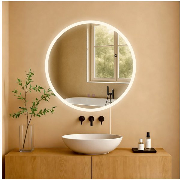 CLP Wandspiegel Laconia (1er), Anti-Beschlag, LED-Licht, dimmbar, 3 Modi, IP44