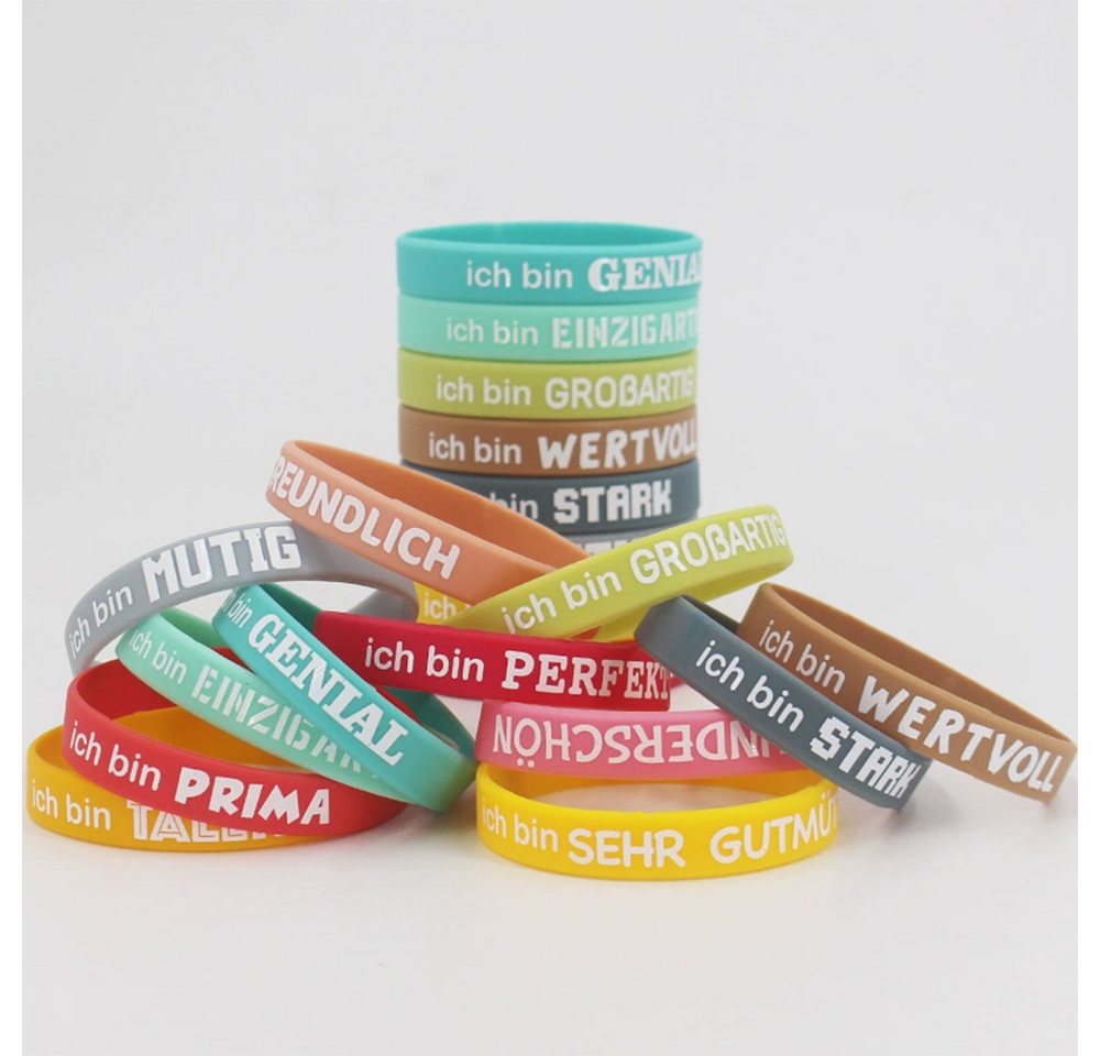 CLTYQ Armband glaubensband, 36 Stück Silikonarmbänder mit motivierenden Zitaten (24-tlg), bunte inspirierende Gummibänder, Unisex-Zubehör für Frauen, Männer – Bild 2 von 4
