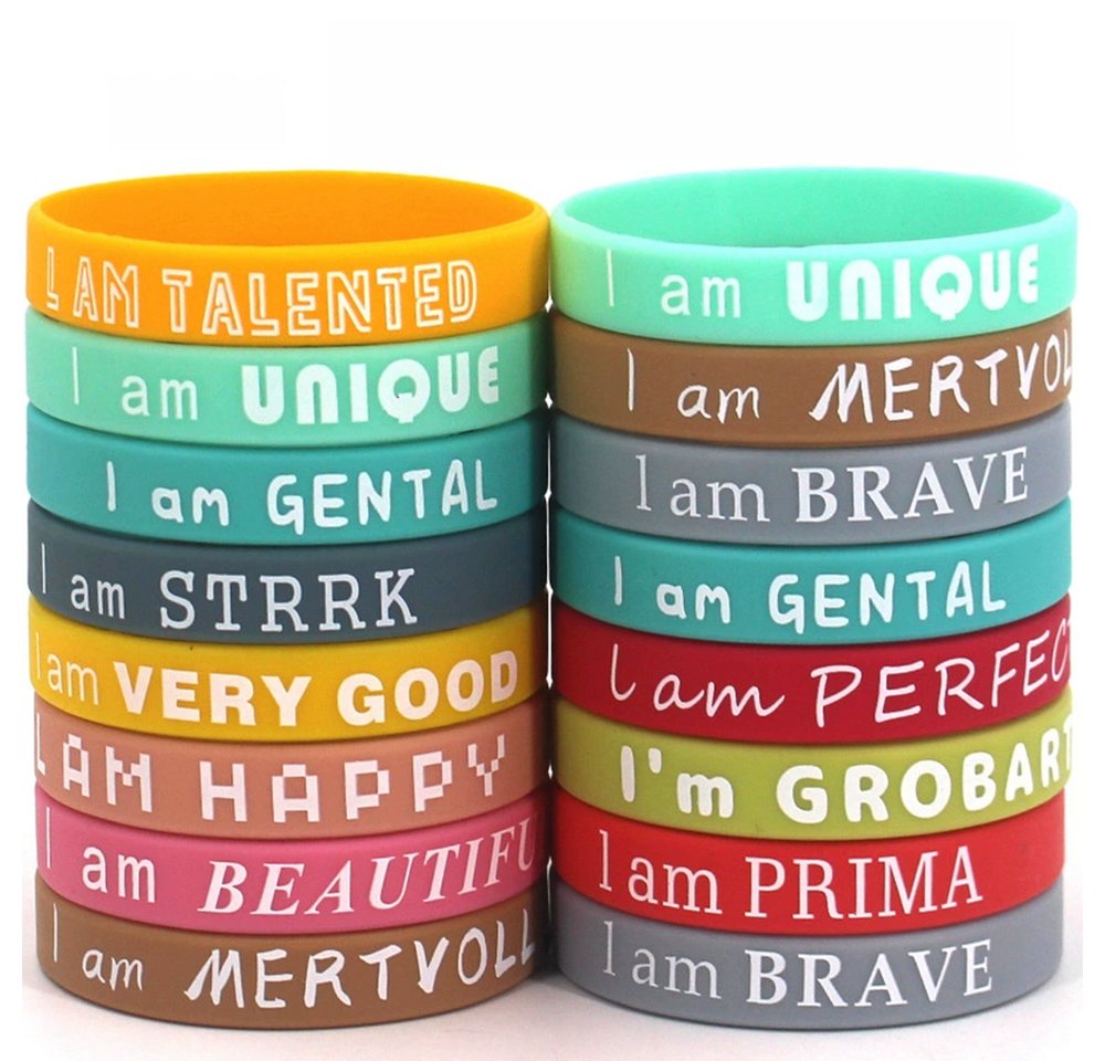 CLTYQ Armband glaubensband, 36 Stück Silikonarmbänder mit motivierenden Zitaten (24-tlg), bunte inspirierende Gummibänder, Unisex-Zubehör für Frauen, Männer – Bild 3 von 4