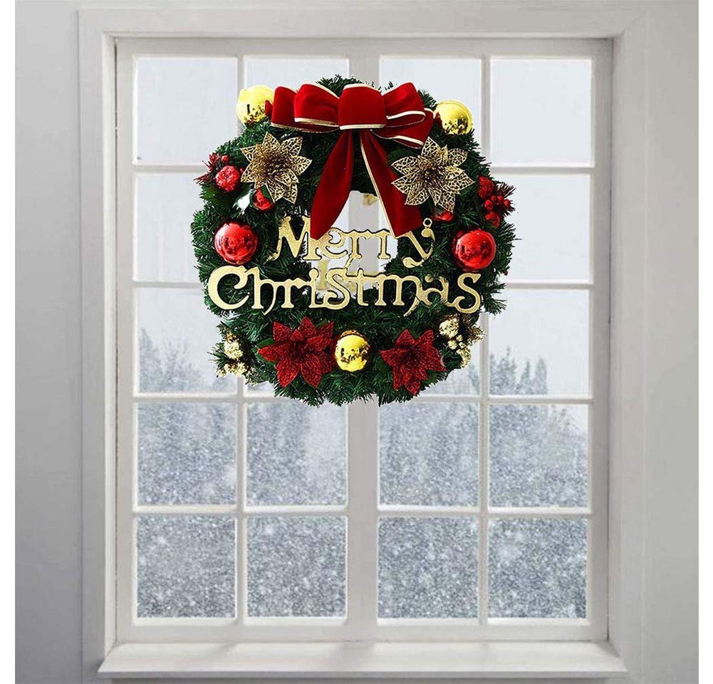 CLTYQ Dekokranz Kunstkranz Weihnachtskranz,Haustür Kränze Kreativ Weihnachten Türkranz, ca. 30 cm groß,Adventskranz für Haustür Wand Tisch, Indoor & Outdoor – Bild 5 von 5