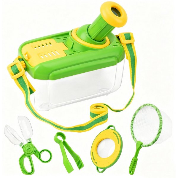 CLTYQ Experimentierkasten Forscherset, Entdecker Set mit Insekten Beobachtungsbox 5-teiliges Set, (5-tlg), Lupenglas Kinder, Insektenfänger,Schmetterlingsnetz ü