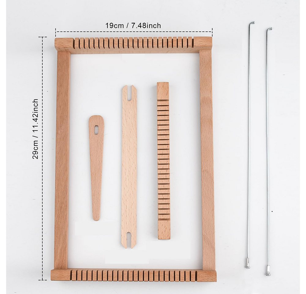 CLTYQ Lernspielzeug Webrahmen Kinder,Holz Webstuhl Set,Weben für Kinder von 4–12 Jahren, Bastelset Weben Kinder Handarbeit,Ein Perfekter Schulwebrahmen – Bild 4 von 5