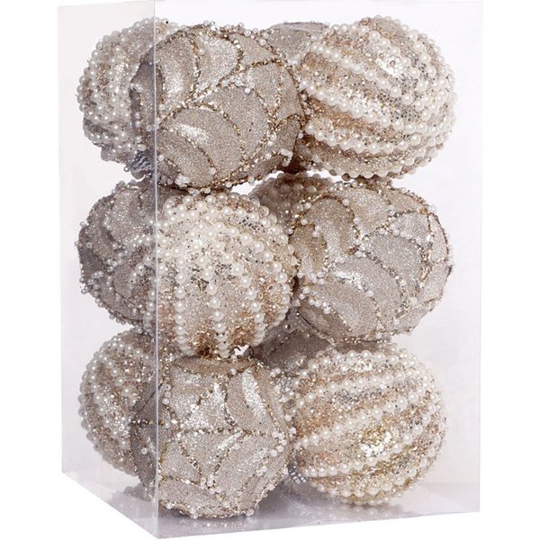 CLTYQ Weihnachtsbaumkugel Weihnachtskugel-Ornamente, 12 Stück Weihnachtsbaum Set 8 cm (12 St), bruchsicherer Kunststoff, hängende Pailletten, Weihnachtskugeln