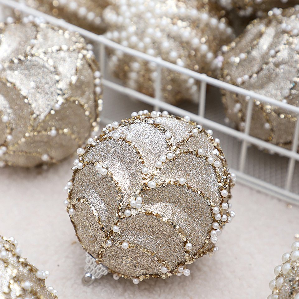 CLTYQ Weihnachtsbaumkugel Weihnachtskugel-Ornamente, 12 Stück Weihnachtsbaum Set 8 cm (12 St), bruchsicherer Kunststoff, hängende Pailletten, Weihnachtskugeln – Bild 5 von 5