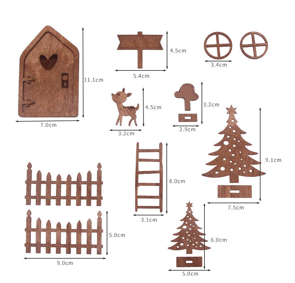 CLTYQ Wichtel Wichteltür Set,Weihnachtsdeko Wichtel Elfen Tür Zubehör set, Kinderzimmer Dekor Geschenk für Weihnachten – Bild 2 von 5