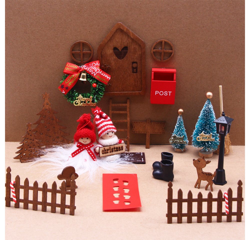 CLTYQ Wichtel Wichteltür Set,Weihnachtsdeko Wichtel Elfen Tür Zubehör set, Kinderzimmer Dekor Geschenk für Weihnachten – Bild 5 von 5