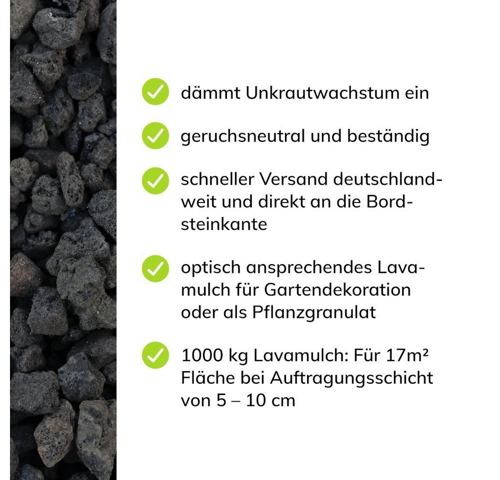 CM-Gartendesign Lavasteine Lavamulch, (16/32mm, schwarz), 1000L – Bild 3 von 3