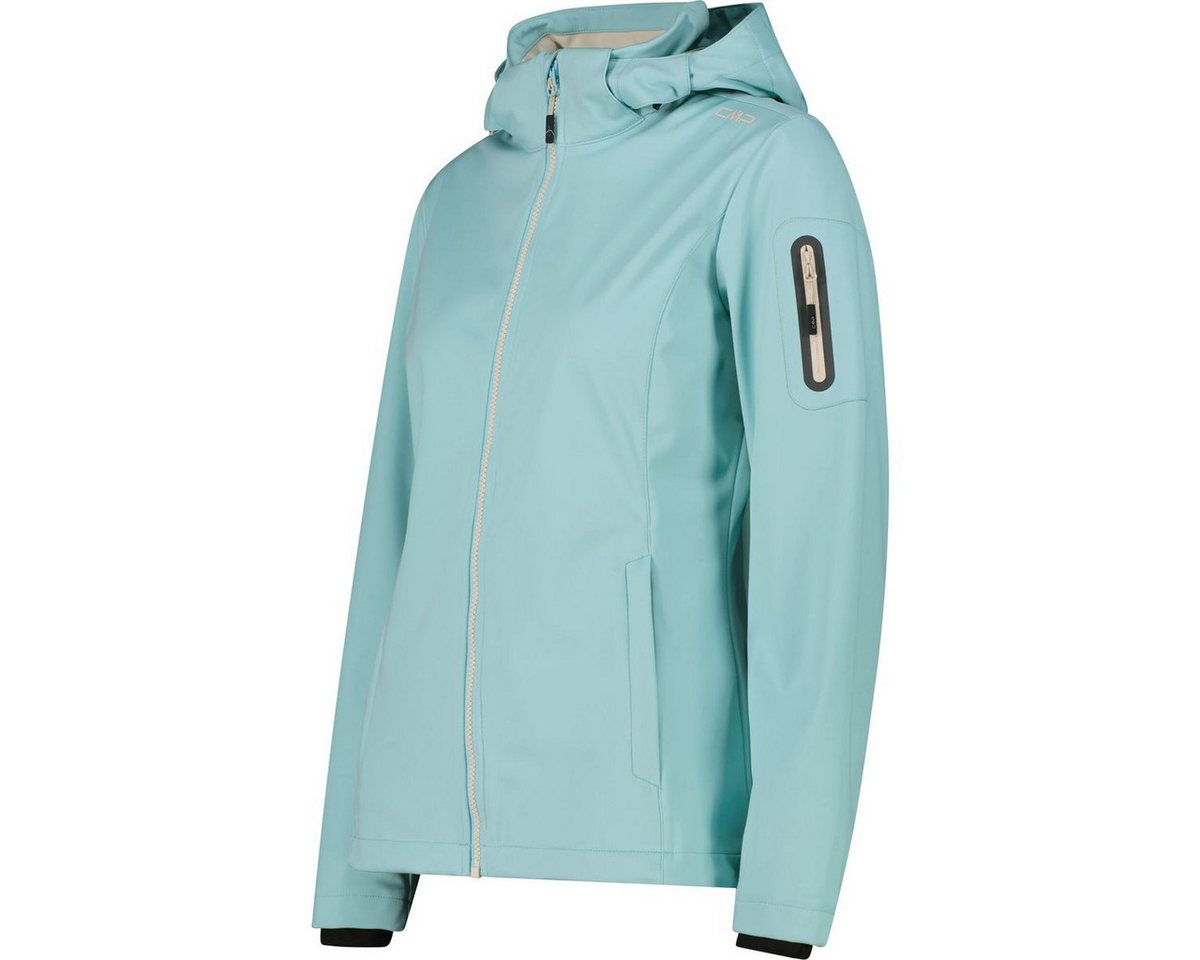 CMP Softshelljacke Woman Jacket Zip Hood Leichte, winddichte und wasserfeste Damenjacke mit abnehmbarer Kapuze – Bild 2 von 3