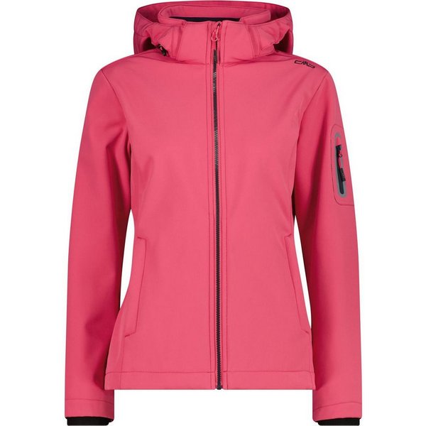 CMP Softshelljacke Woman Jacket Zip Hood Vielseitige Damenjacke mit abnehmbarer Kapuze, wasserdichtem Clima