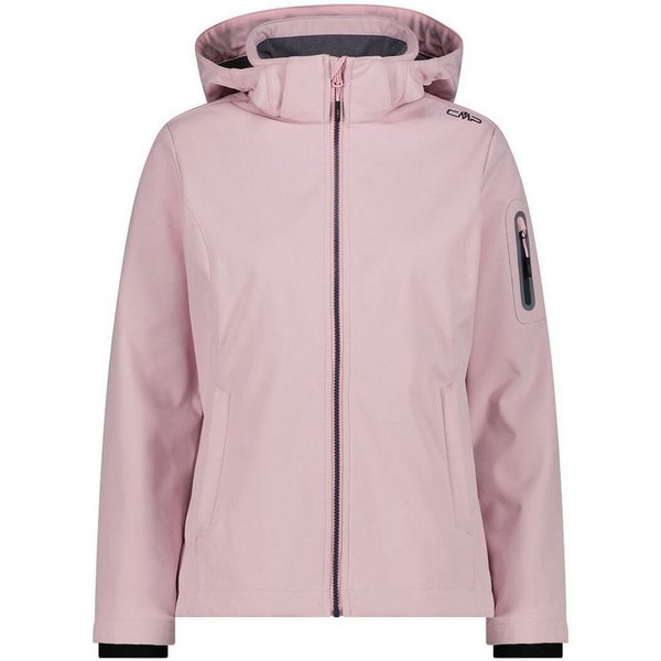 CMP Softshelljacke Woman Jacket Zip Hood Vielseitige Damenjacke mit abnehmbarer Kapuze, wasserdichtem Clima