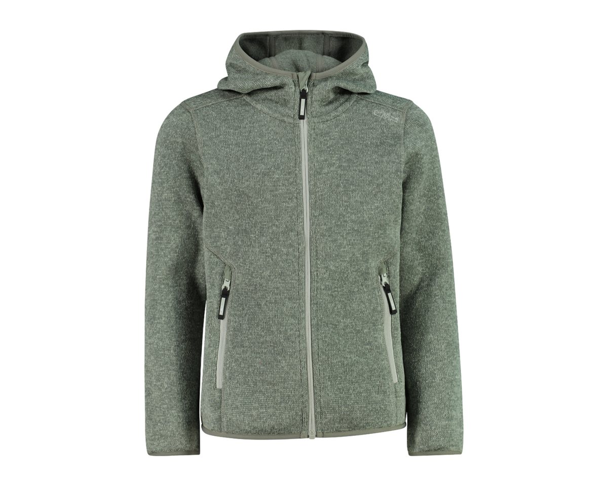 CMP Strickfleecejacke KID G JACKET FIXED HOOD mit Kapuze, wärmeisolierend, windabweisend, wasserabweisend – Bild 2 von 5