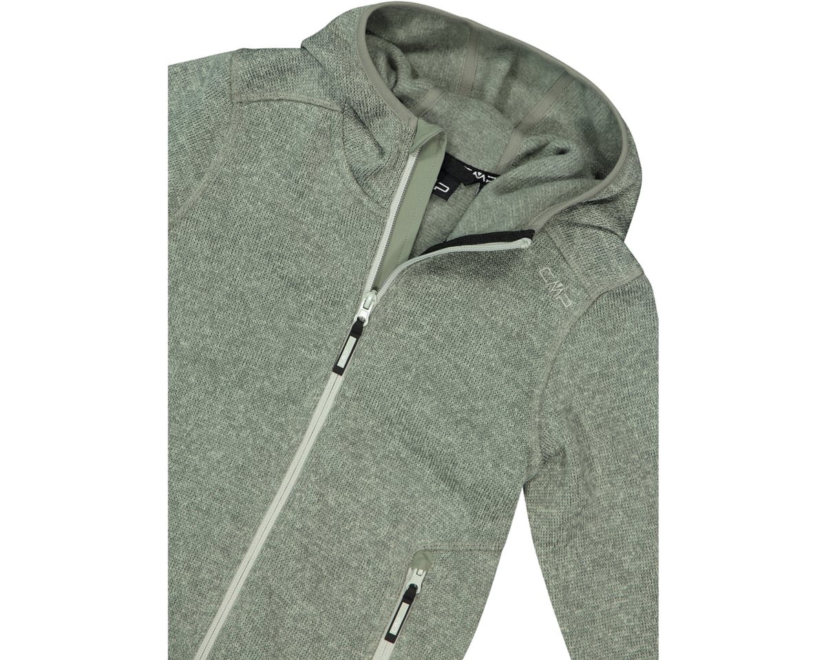 CMP Strickfleecejacke KID G JACKET FIXED HOOD mit Kapuze, wärmeisolierend, windabweisend, wasserabweisend – Bild 4 von 5