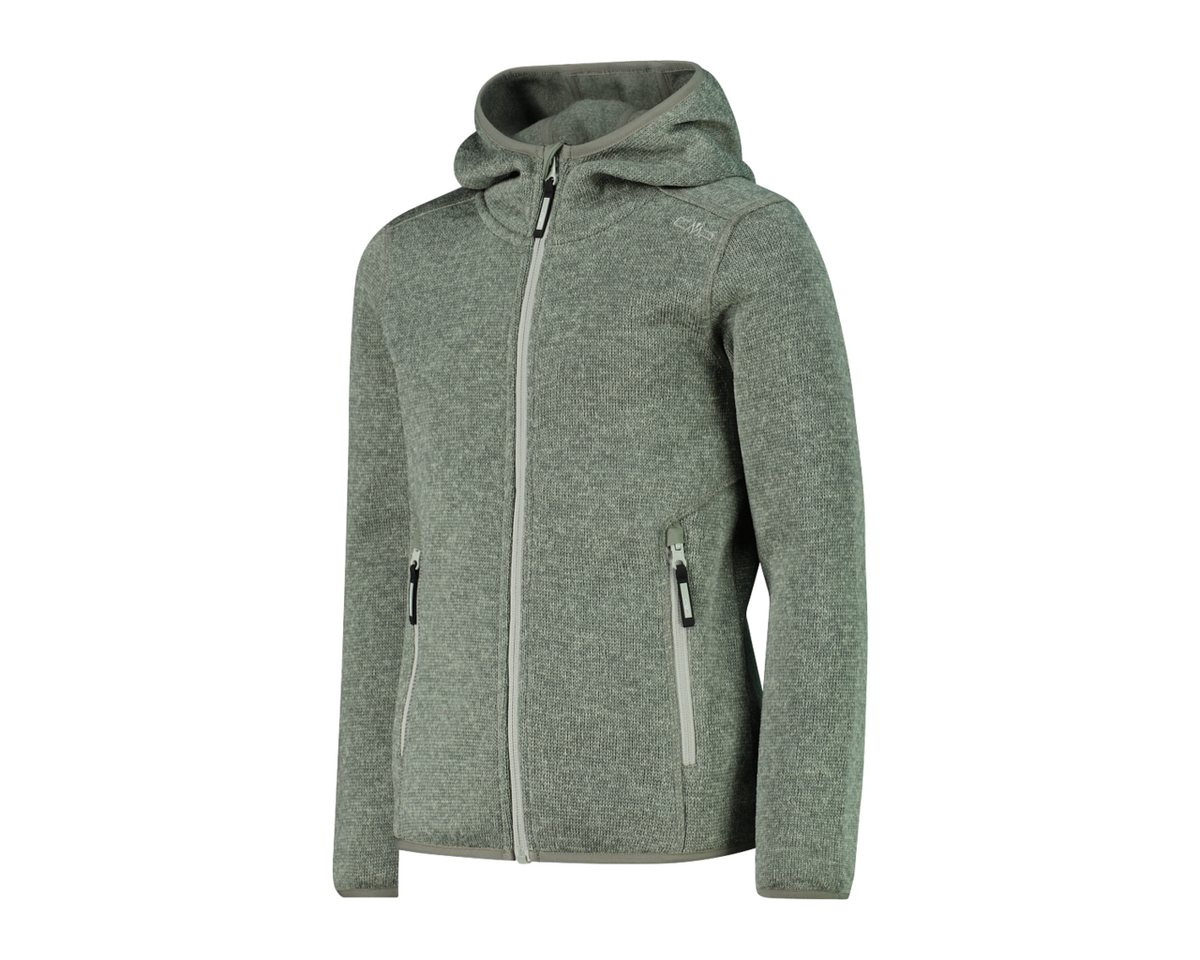 CMP Strickfleecejacke KID G JACKET FIXED HOOD mit Kapuze, wärmeisolierend, windabweisend, wasserabweisend – Bild 5 von 5