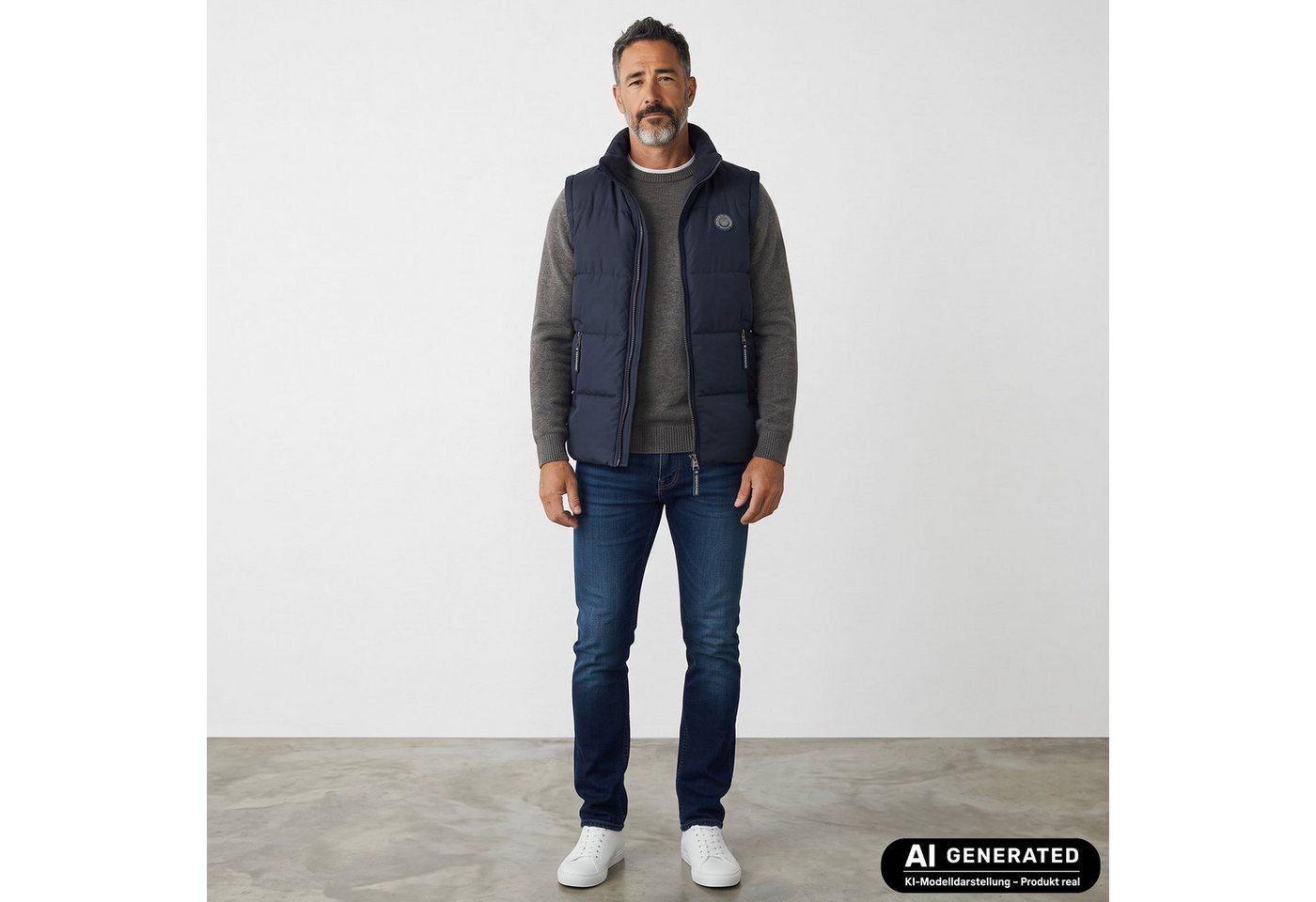 Coastguard Steppweste Herren Steppweste mit Stehkragen - Gesteppte Weste Winterweste Kinnschutz, Krageninnenseite aus Fleece, Reißverschlusstaschen – Bild 3 von 5