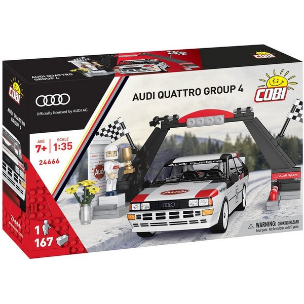 COBI Weihnachtsbaumkugel Bausatz Audi Quattro Group 4 weiß/gelb 1:35 1 Figur