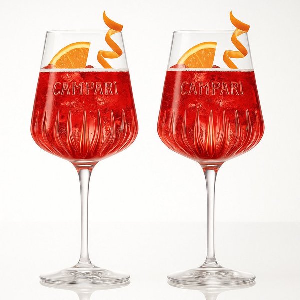 Campari Cocktailglas Campari Cocktailgläser – 2er Set, Original Campari Weingläser 0,49 L