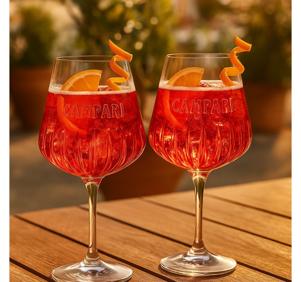 Campari Cocktailglas Campari Cocktailgläser – 2er Set, Original Campari Weingläser 0,49 L – Bild 2 von 4