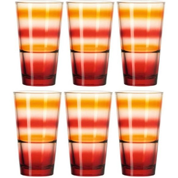 LEONARDO Cocktailglas Leonardo Trinkglas Becher Event Rot Orange (6er-Set)